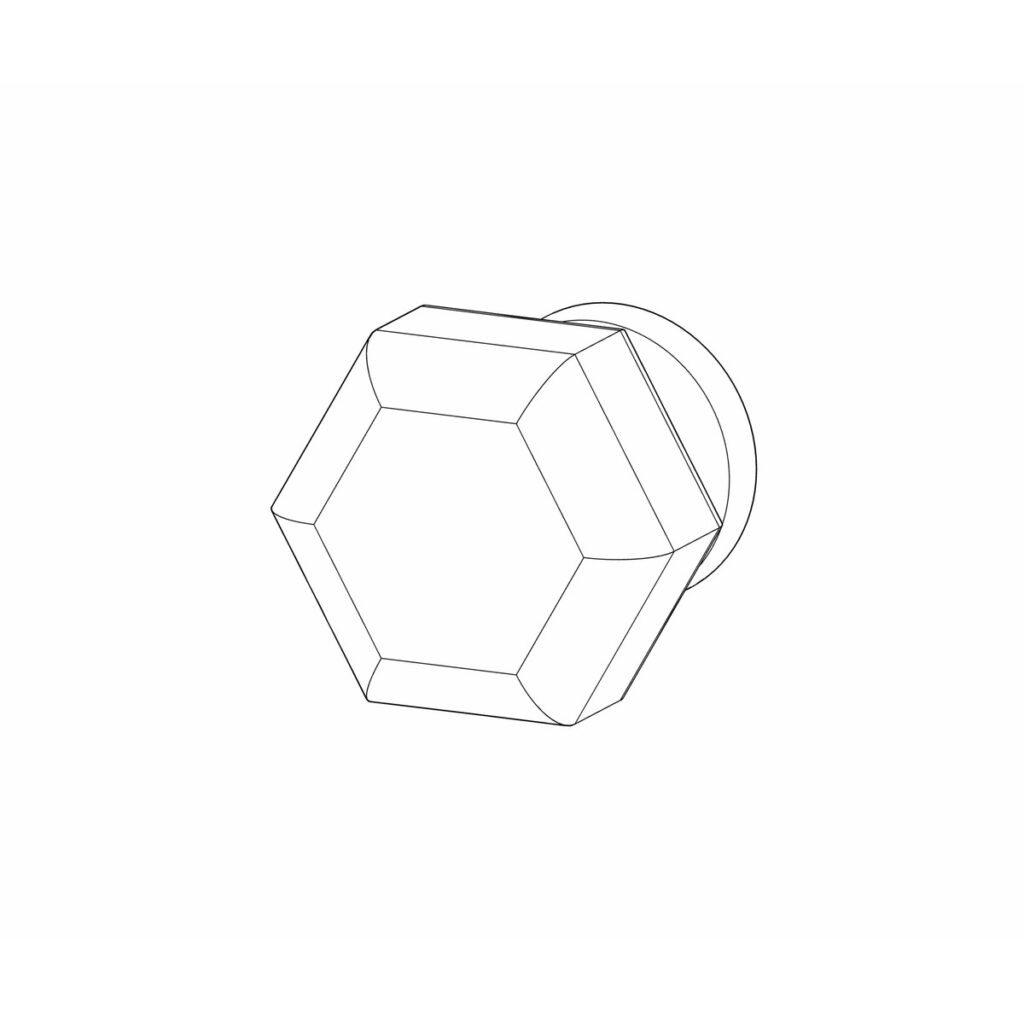 Hexagonal Door Handle — technical drawing